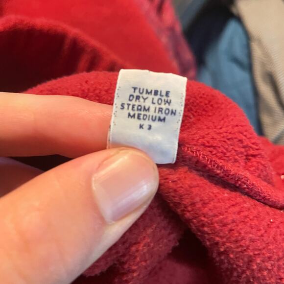 VTG Polo Sport Ralph Lauren SZ XL Red Fleece Quarter Zip Drawstring Hem Pullover - Picture 11 of 16